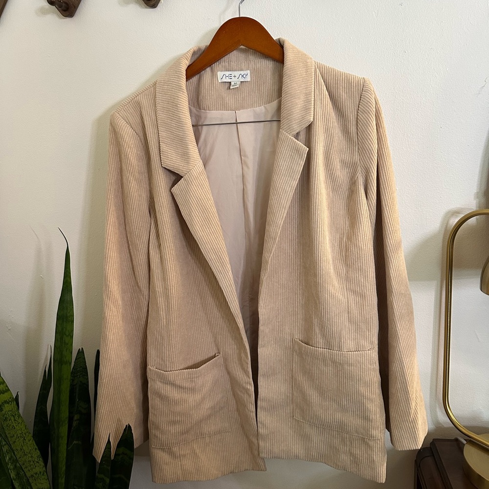 Women's pale pink Corduroy Blazer